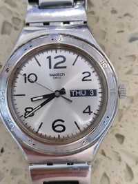 Relógio Swatch masculino analógico prata display quartzo