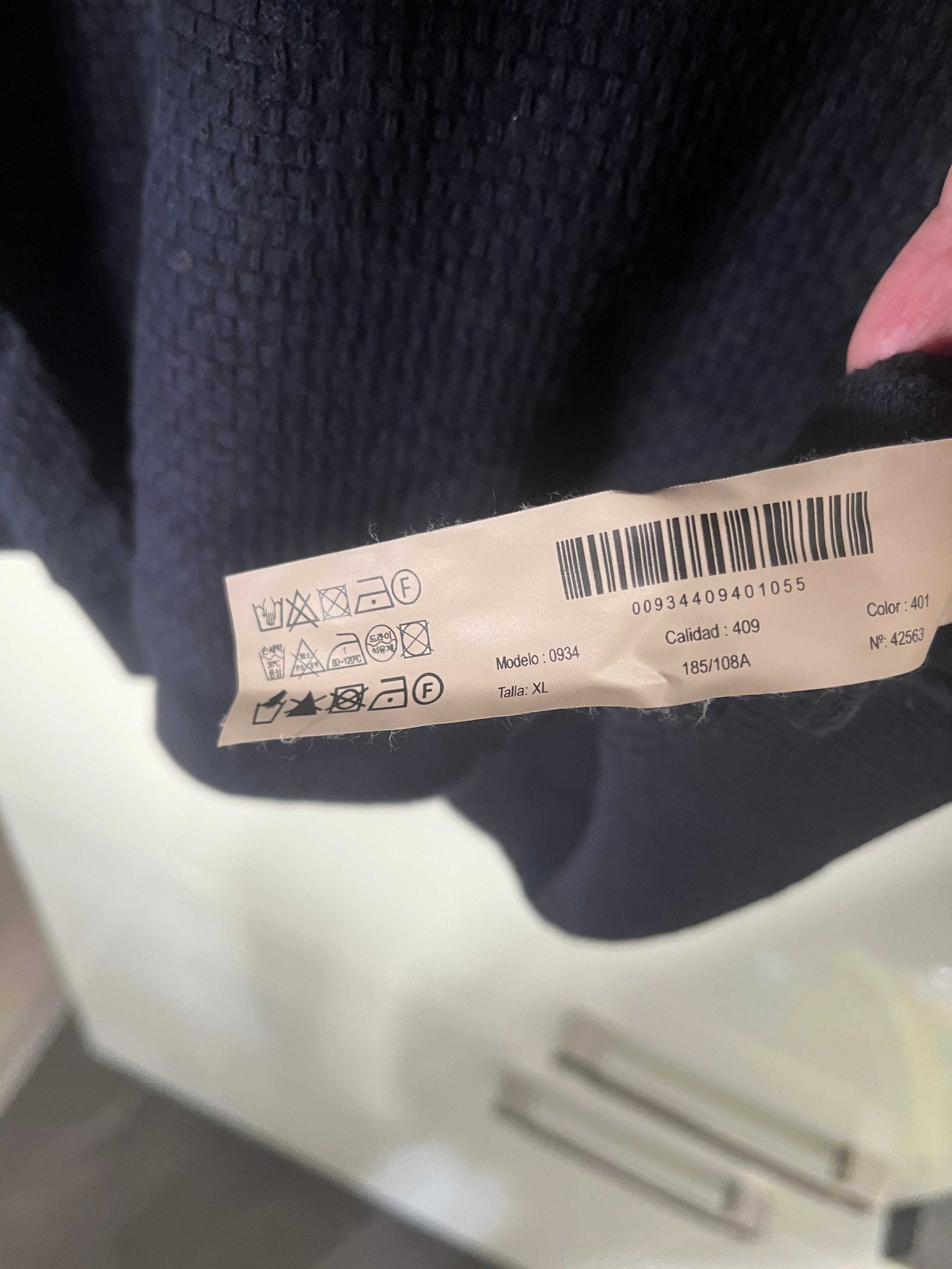 Rozpinany sweter Massimo Dutti 185/108 XL granatowy
