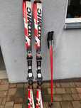 Narty Atomic SL 9 160 cm i kijki aluminiowe 120 cm