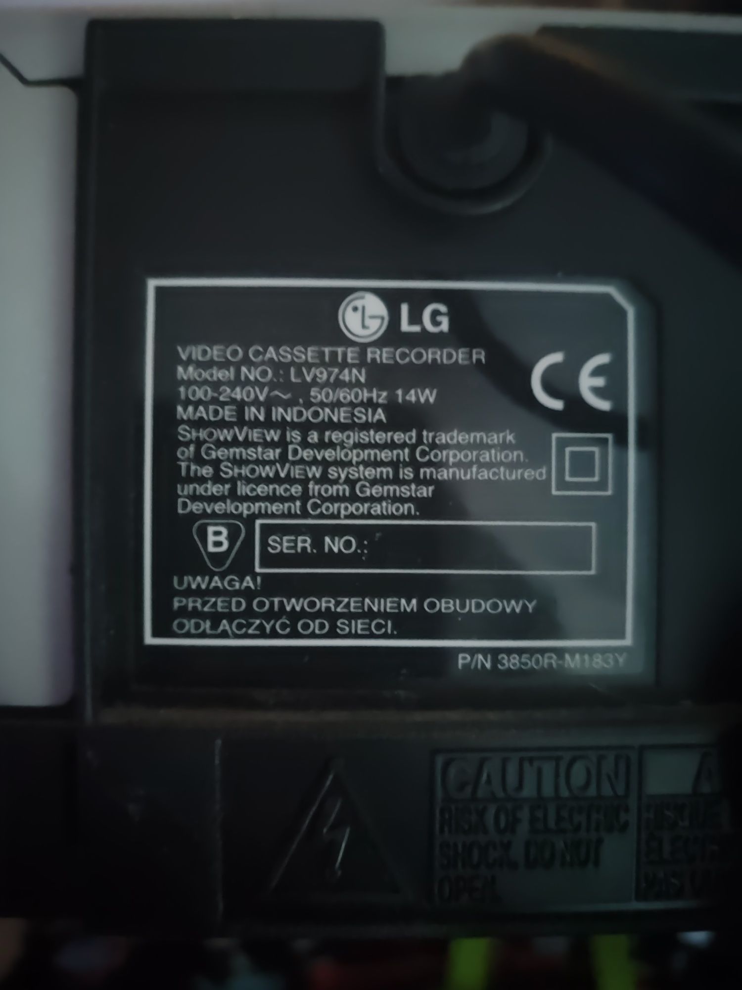 Witam sprzedam Wideo LG LV974N