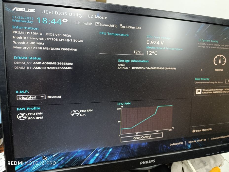 Комп'ютер Intel G5905/H510/Ram12/SSD 240/Chieftec 450Wt