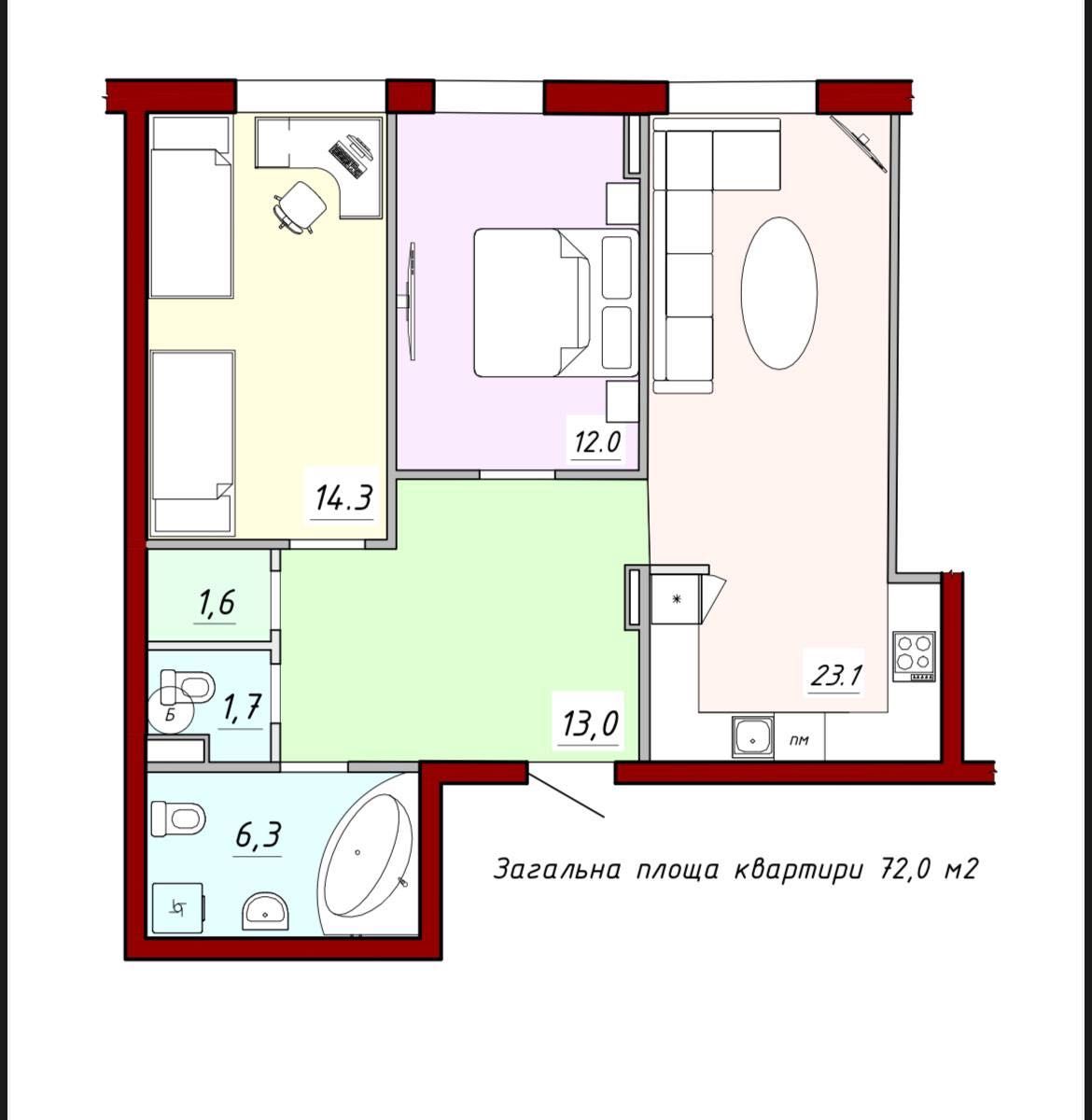Продаж 2 кімнатної квартири з ремонтом 60% ЖК Feel House, Героїв Крут