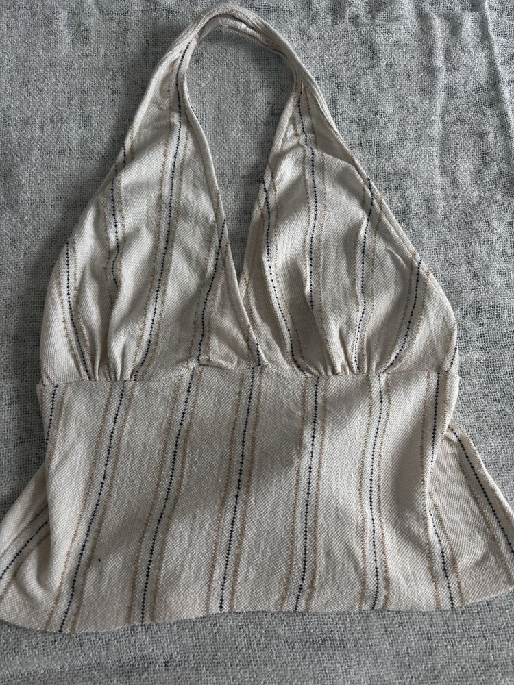 Bawelniany croptop na szyje w bardzo dobrym stanie uniwersalny