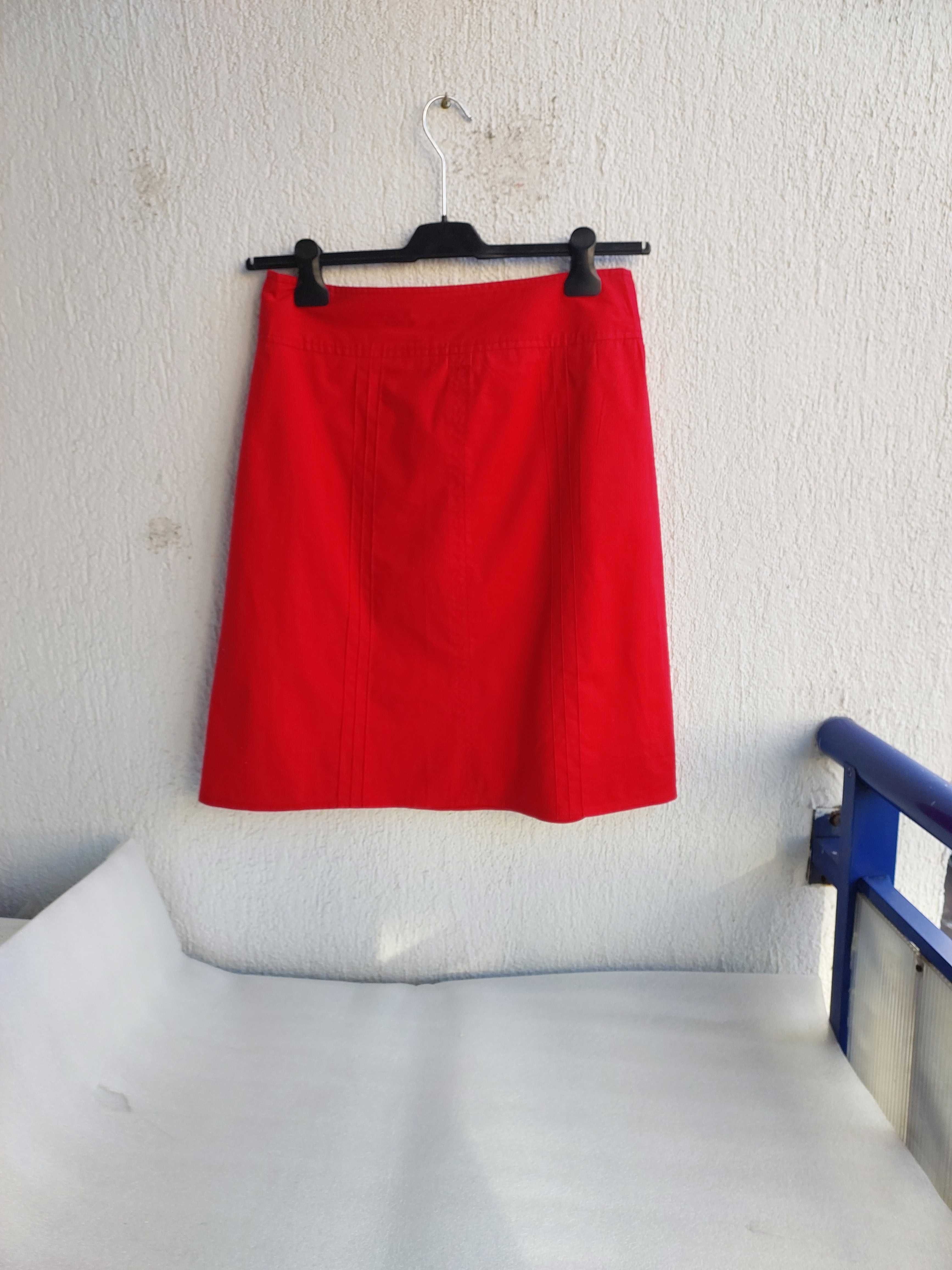 Spódnica  czerwona, trapezowa - New look - M/40-bawełna