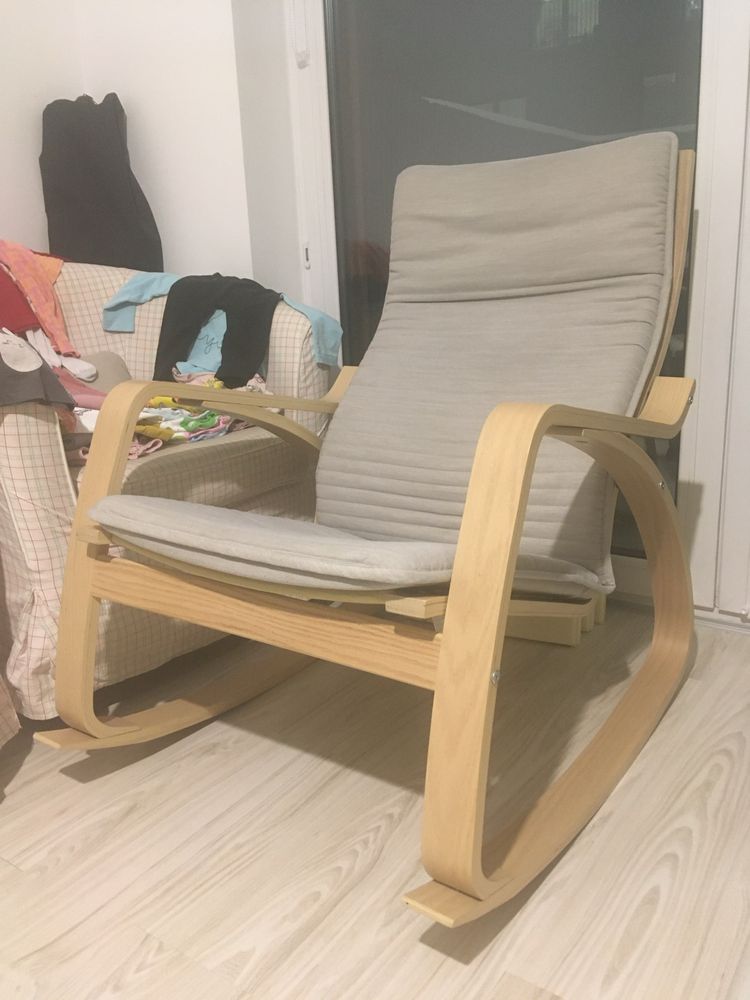 POÄNG Krzesło drewniane bujane IKEA