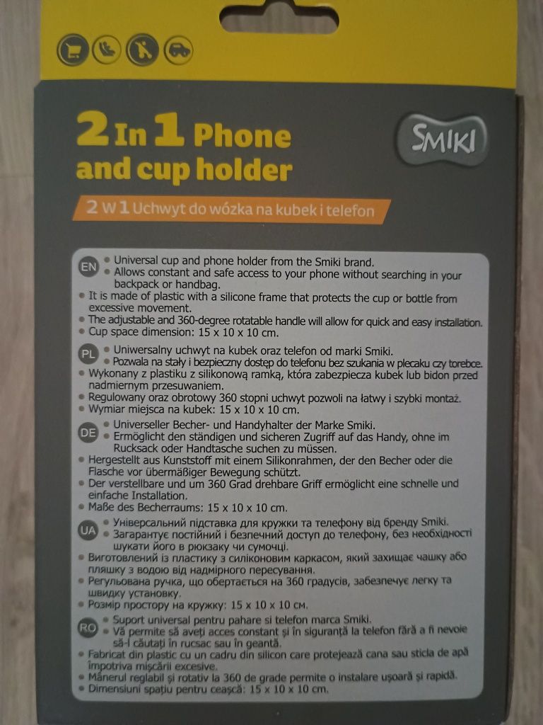 Uniwersalny uchwyt na kubek, telefon i torby