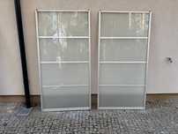 szklane drzwi przesuwne  1m x 2m z torami dolnymi i górnymi.