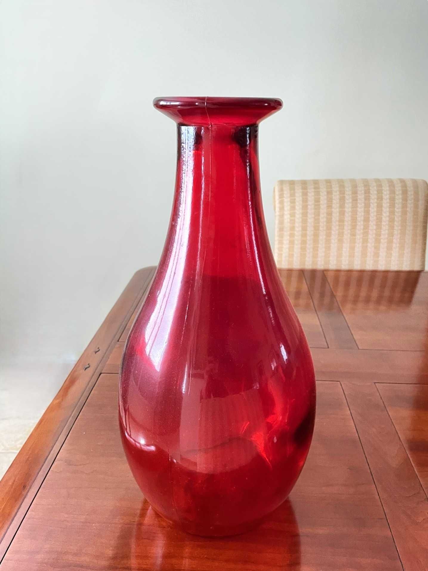 Vaso/Jarra Vermelha de Vidro Reciclado 40 cm Altura