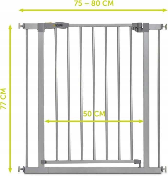 Metalowa Bramka Rozporowa Bezpieczeństwa 75-80cm Hauck Stop N Safe 2