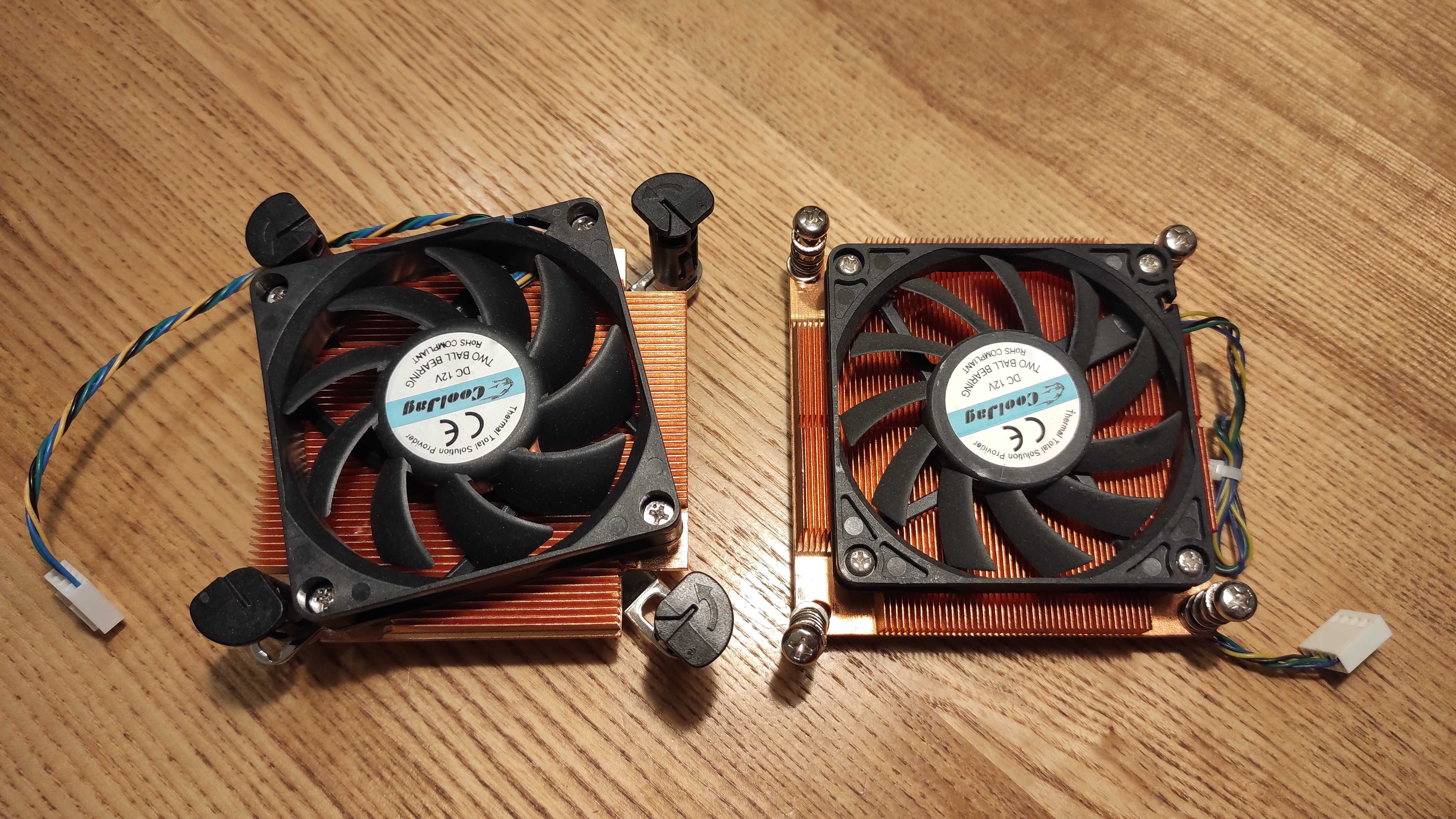 Медний ЦПУ кулер CPU cooler вентилятор Intel CoolJag 1U ШИМ 4-pin PWM