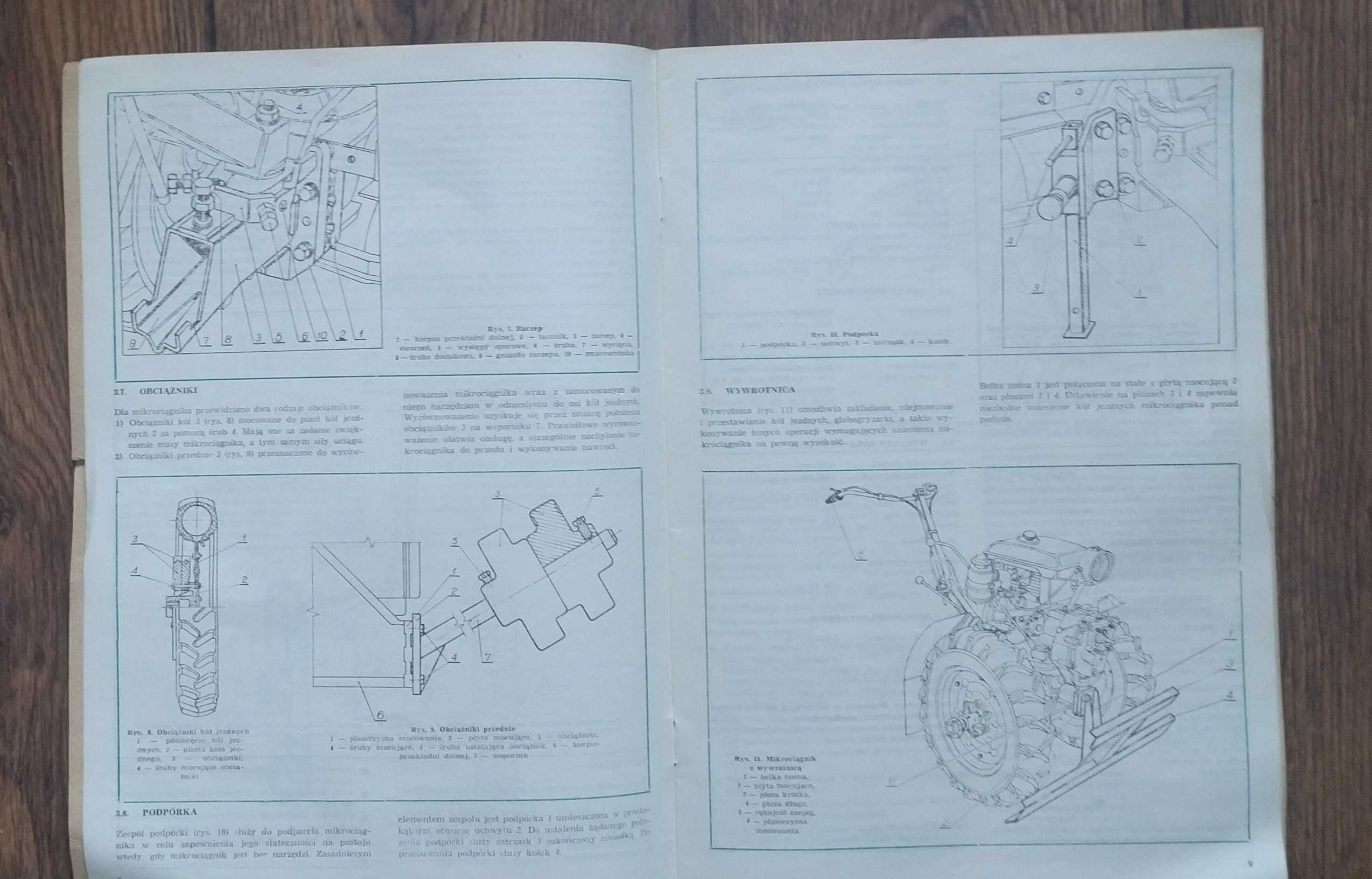 Instrukcja obsługi mikrociągnik RJS-1 traktorek dzik RSJ 1 katalog