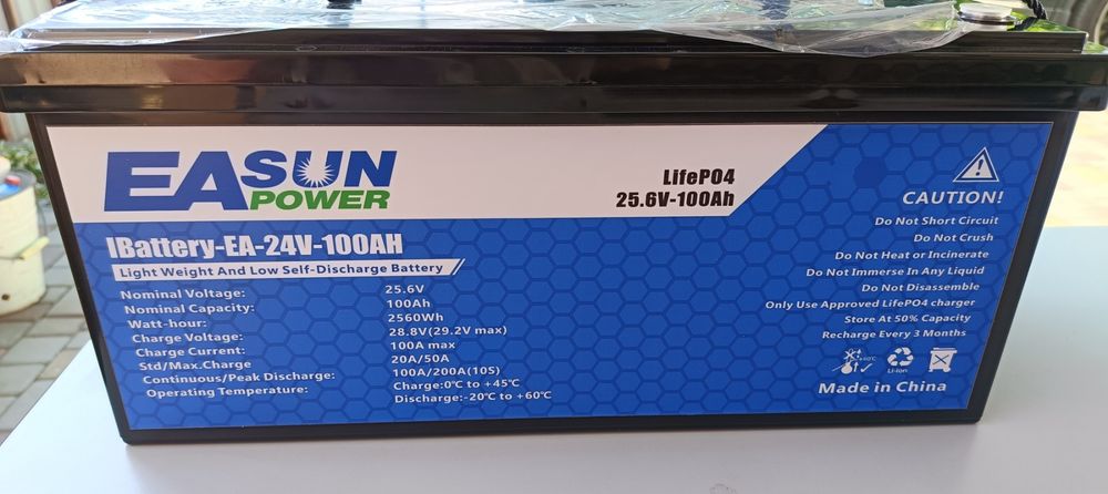 Аккумуляторная батарея EASUN lifepo4 24v 100a