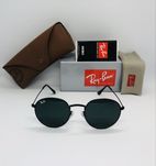 Солнцезащитные круглые очки Ray Ban Round Metal 3447 Black 50мм стекло