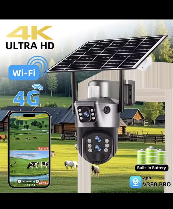 Kamera zewnetrzna solarna wifi v380 pro karta 64gb