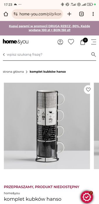 Nowe ! Komplet czterech kubków Hanso home you home&you