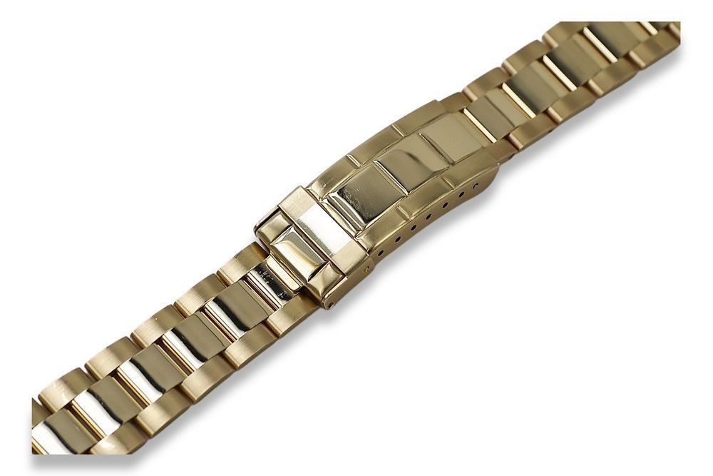 Złota bransoleta 14k 585 do zegarka męskiego typu Rolex mbw017y B