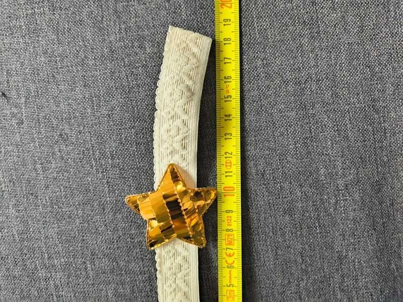 Przepaska opaska ecru złota gwiazda Wigilia