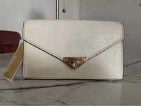 Michael Kors torebka skorzana kopertowka biala leather bag