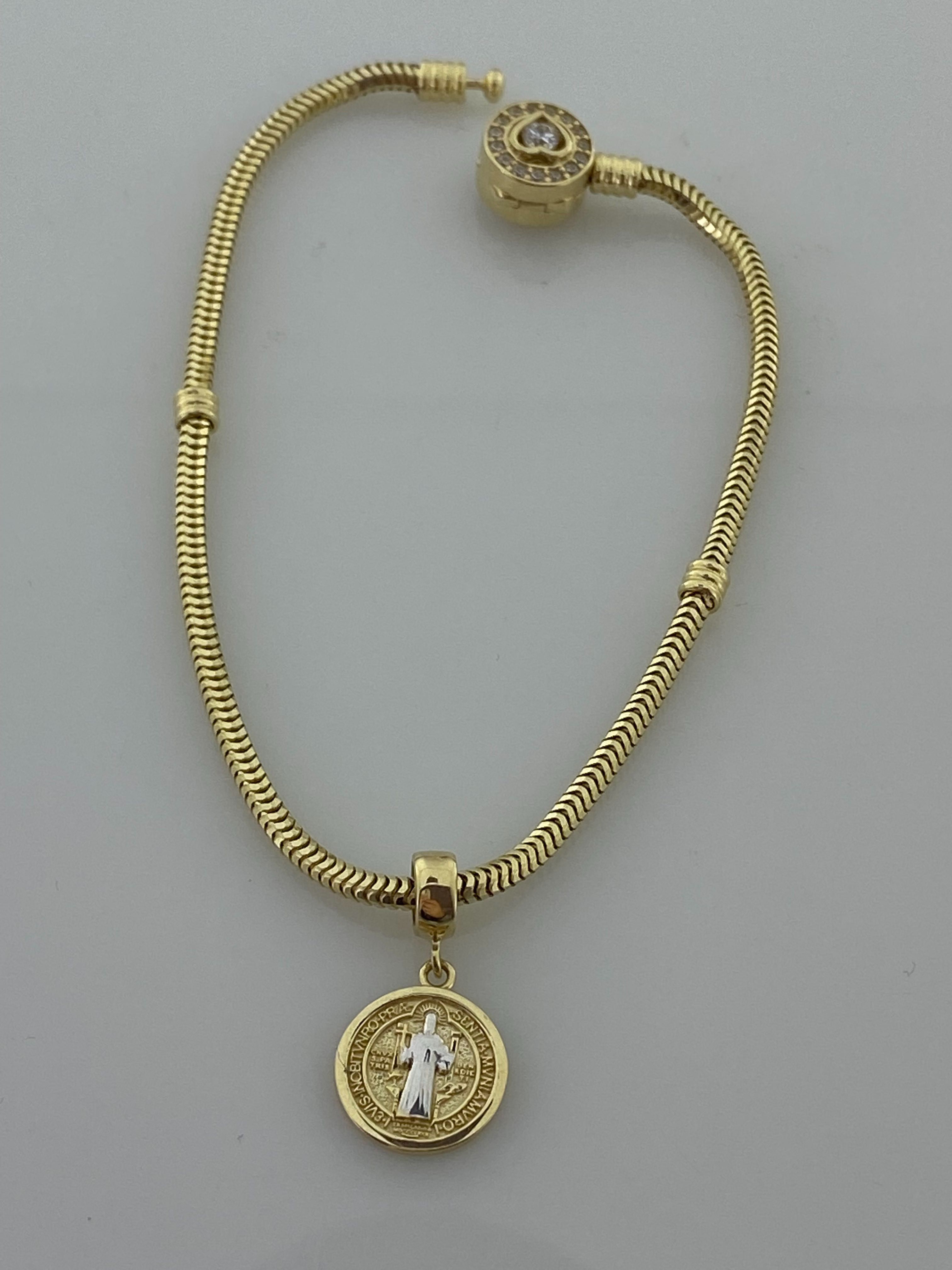 Złoty element charms na bransoletkę Pandora, Próba 585. Nowy (1013)