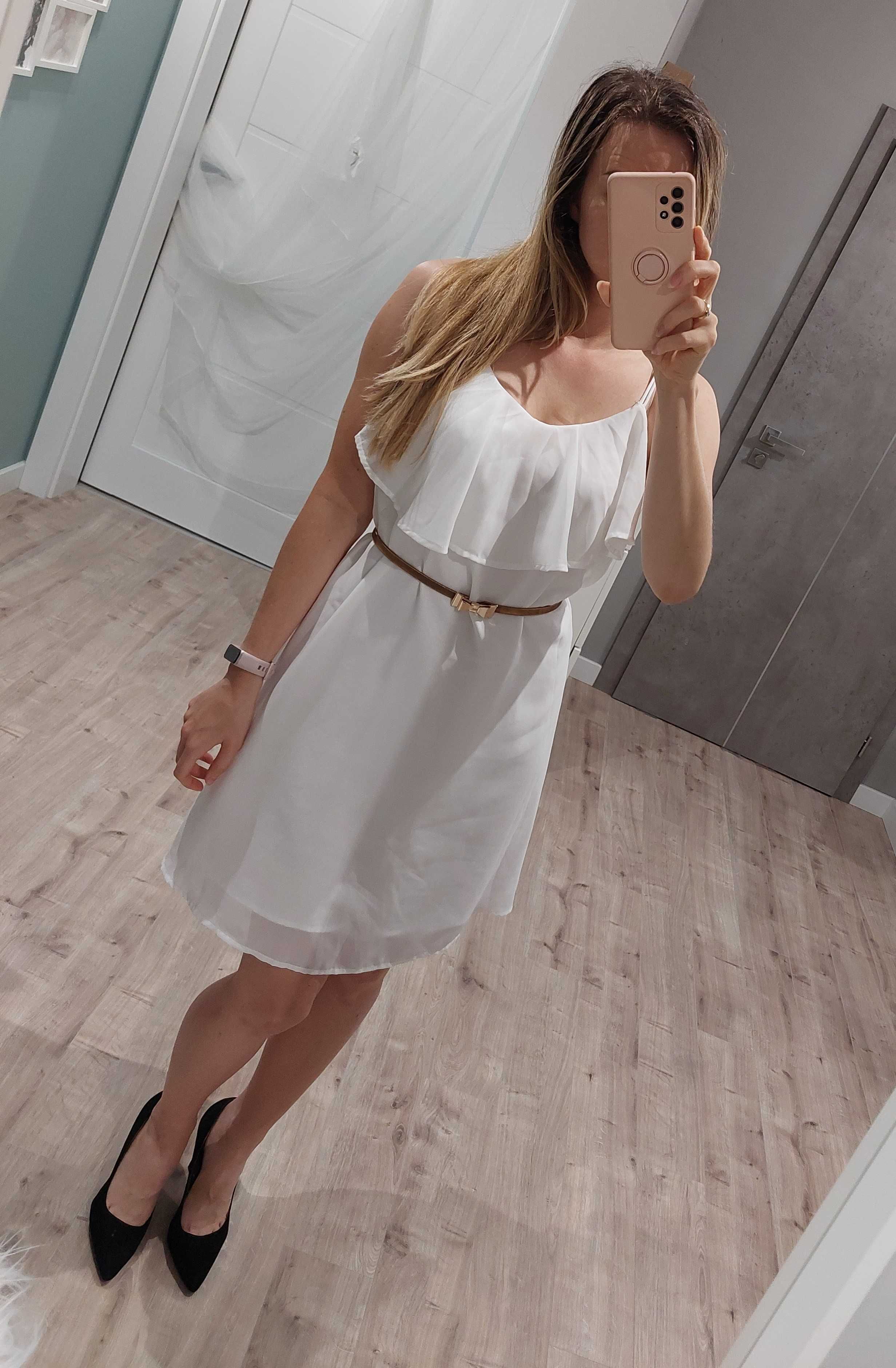 Biała sukienka na ramiączkach S/M Answear