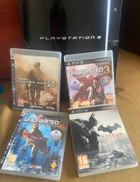 PlayStation 3 com 4 jogos