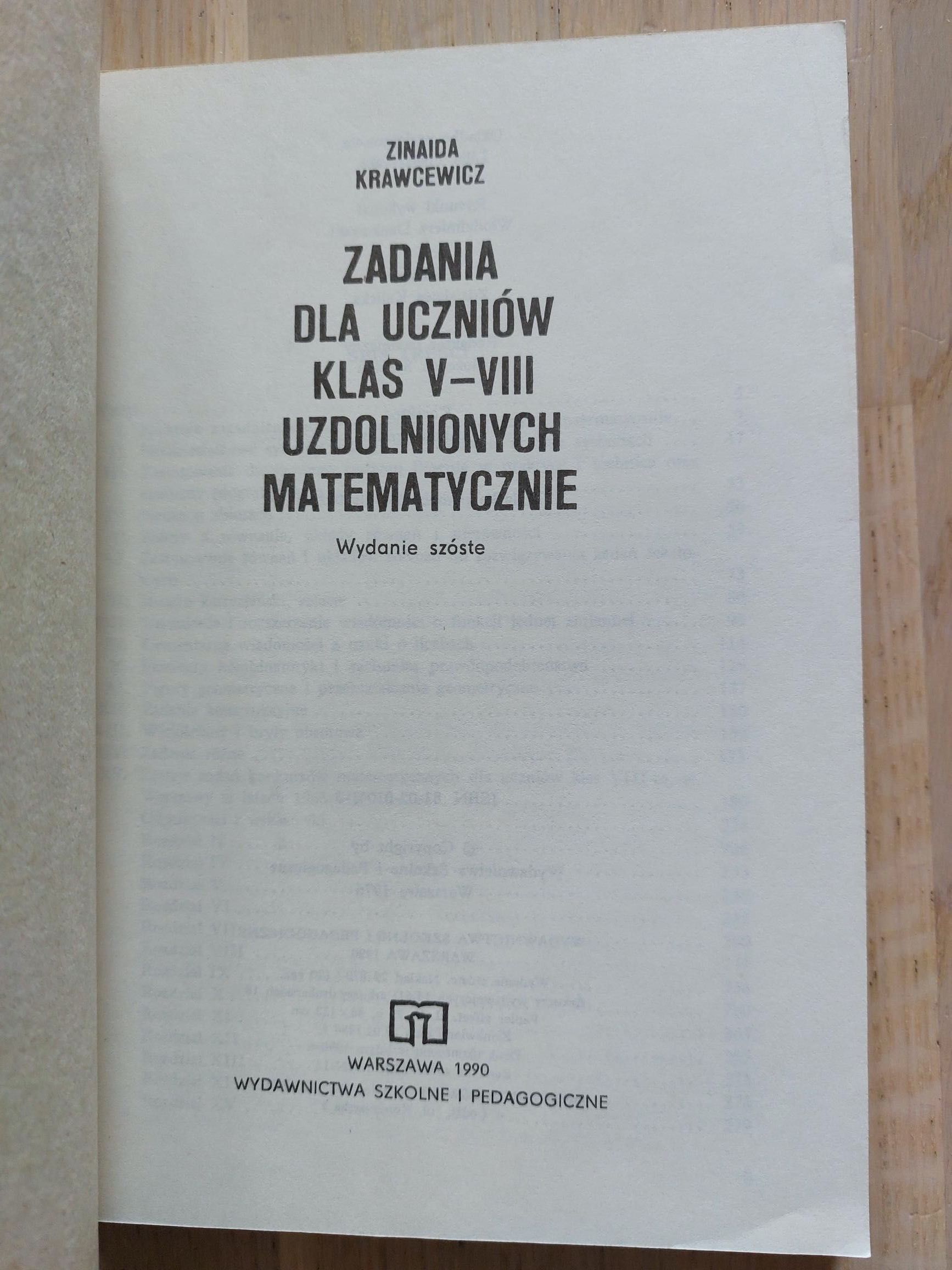 Zinaida Krawcewicz, Zadania dla uczniów klas V-VIII uzdolnionych matem