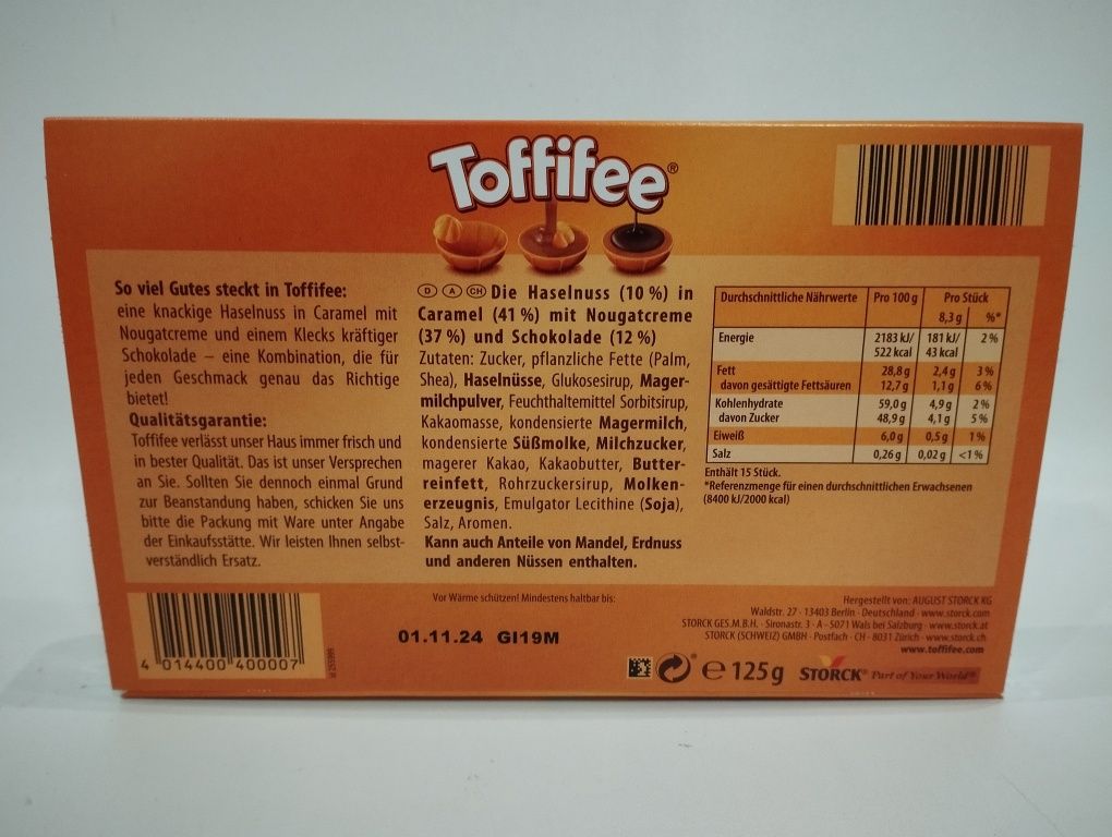 Toffifee klasyczne 125 g z Niemiec