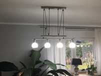 3 szt. zestaw lampy wiszące srebrne regulowane do salonu i jadalni