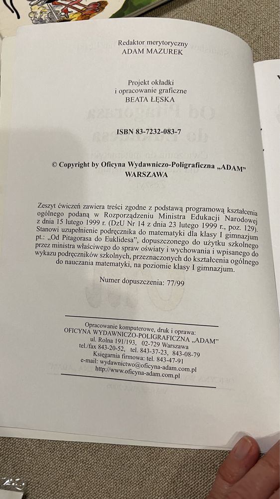 od pitagorasa do euklidesa cwiczenia matematyka kl 1 gimnazjum  kl 7