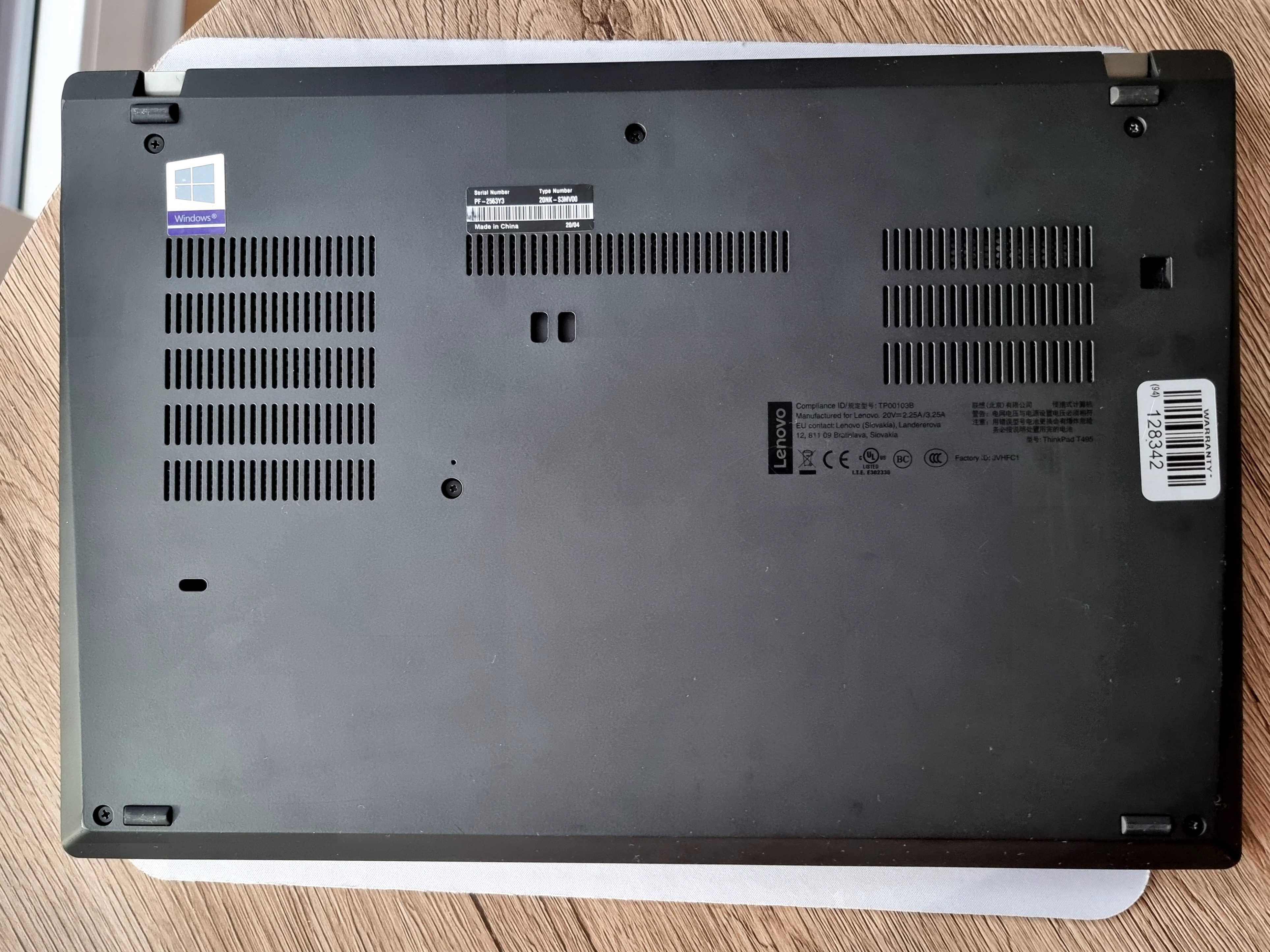 Lenovo T495: FHD, Ryzen 7 PRO 3700U, 20GB RAM, 256 SSD NVMe, Win11 Pro