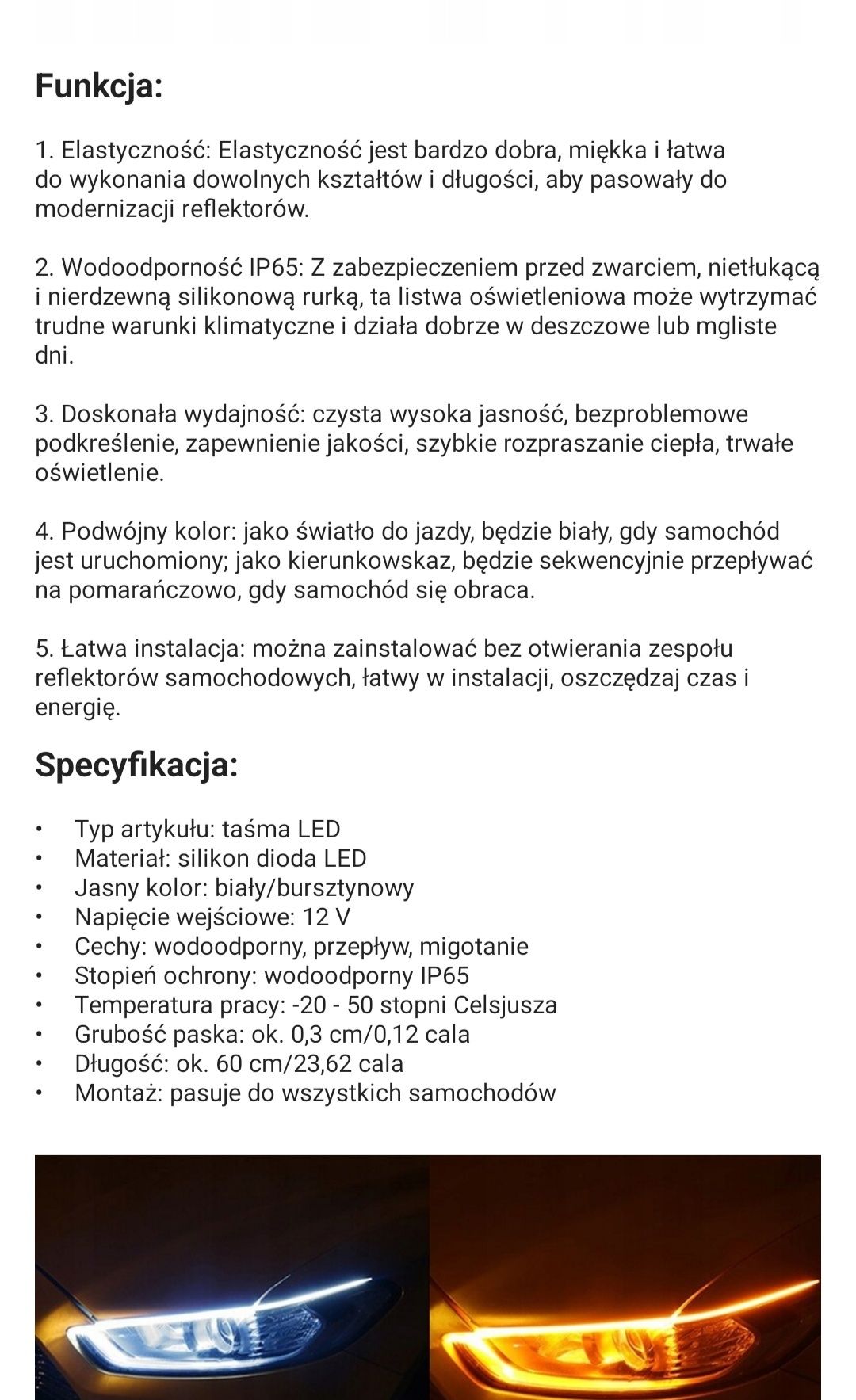 Światła do jazdy dziennej LED DRL 12V