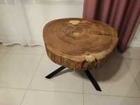 Stolik kawowy z plastra drewna DĄB 80x70x56