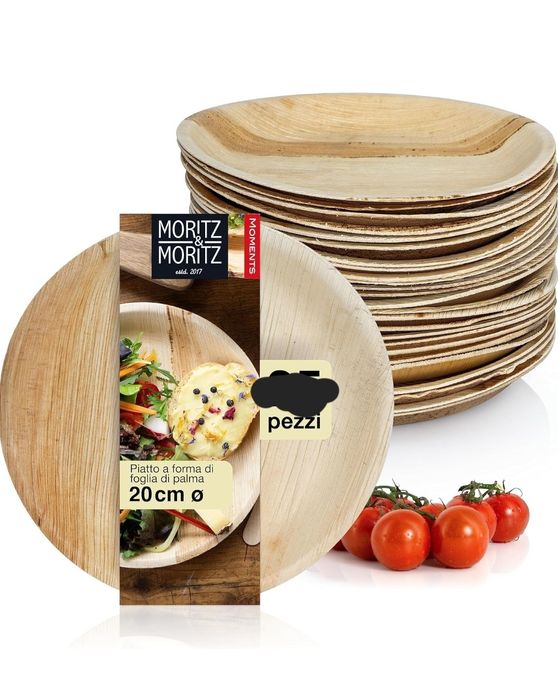 Moritz & Moritz 20 szt. okrągły talerz z liści palmowych