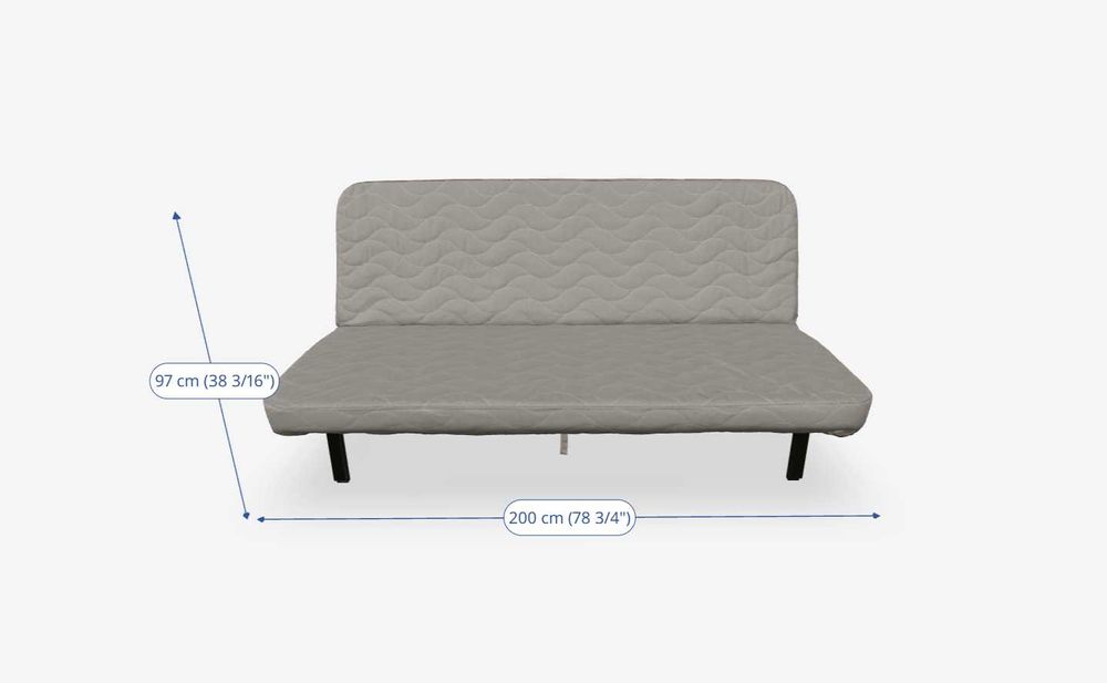 Sofa 3-osobowa, rozkładana, z materacem piankowym/Knisa szary/beż