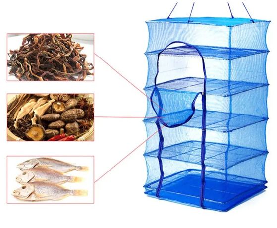 Посилена сітка для сушки риби, фруктів грибів на 5 секцій 50х50х75 см.