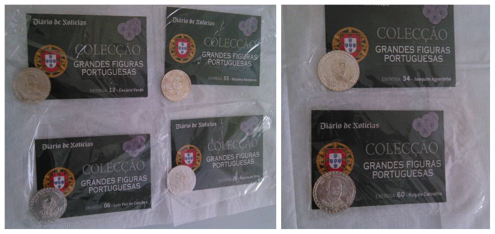 12 Medalhas de coleção com 3 centímetros, com banho de prata