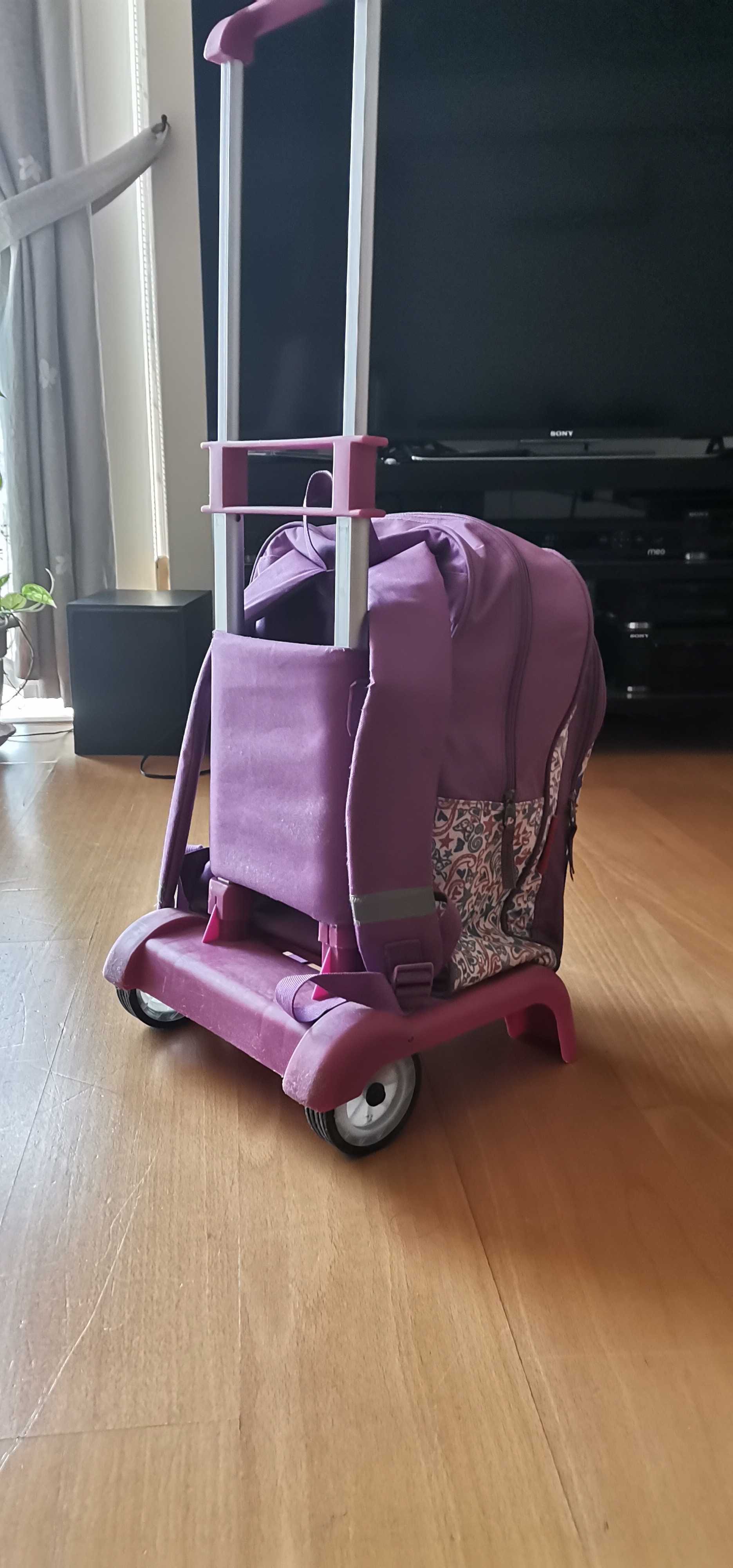 Mochila para escola com trolley-Violetta