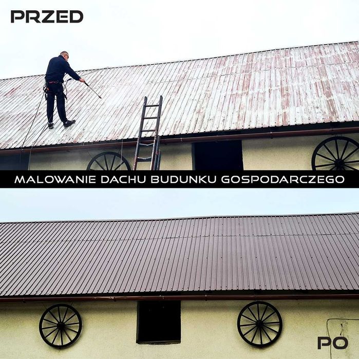 Malowanie  dachów,elewacji ,naprawa dachów montaż rynnień- śniegolapów