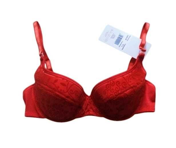 Nowy czerwony stanik Lemax 75A push up bielizna damska