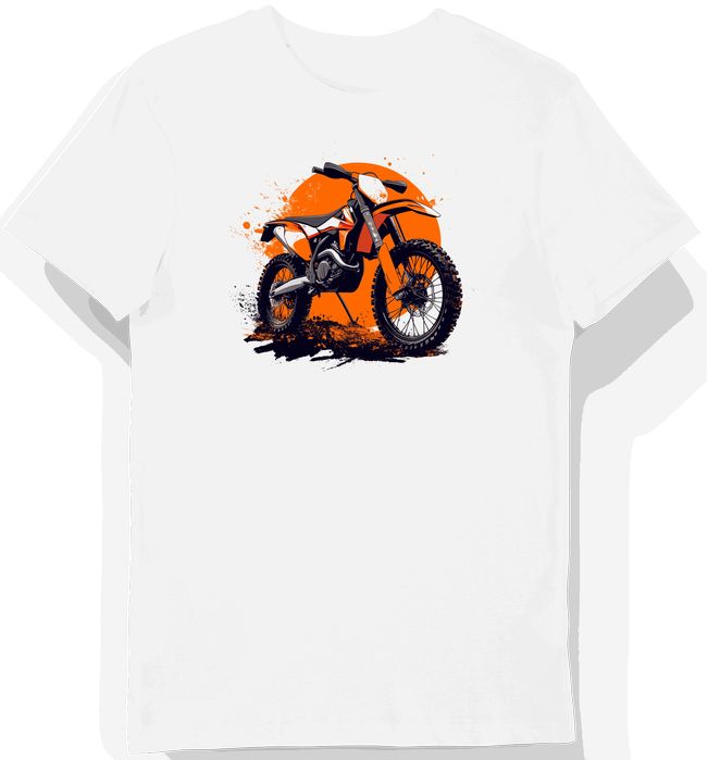 Koszulka męska biała Zmotoryzowana Przygoda KTM M
