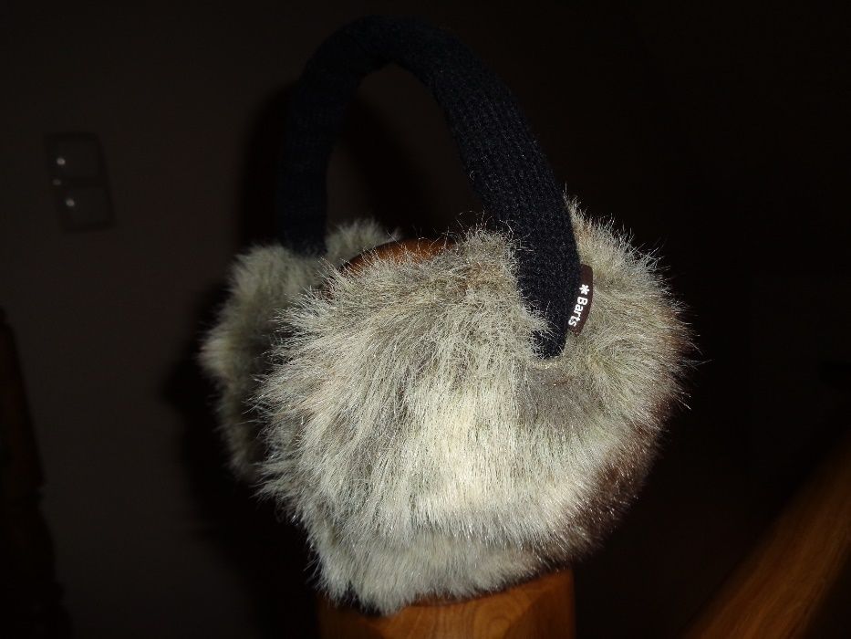 BARTS składane regulowane nauszniki futerkowe szare brązowe OMBRE