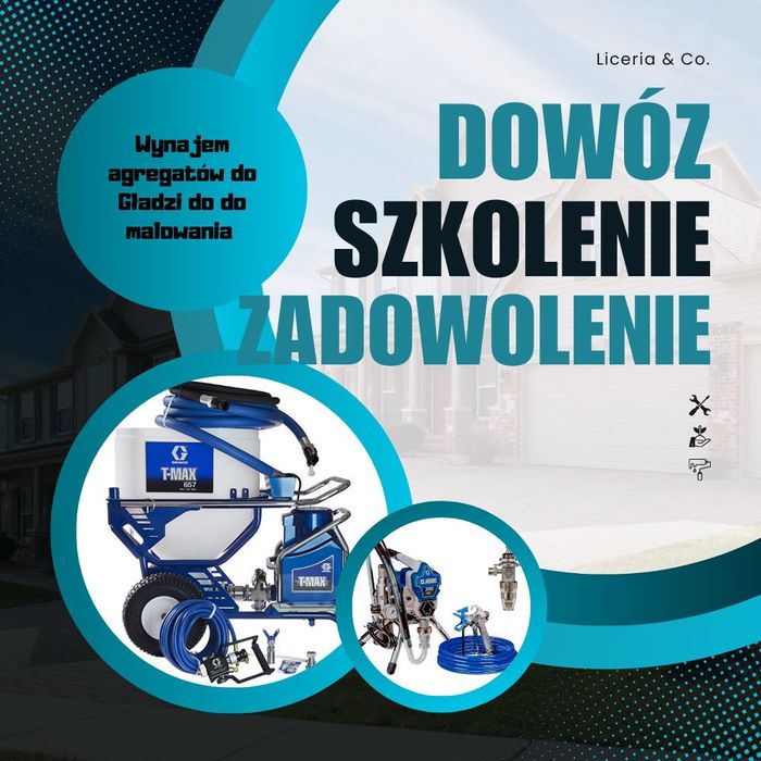 Wynajem profesjonalnych agregatów malarsko-szpachlarskich  Graco