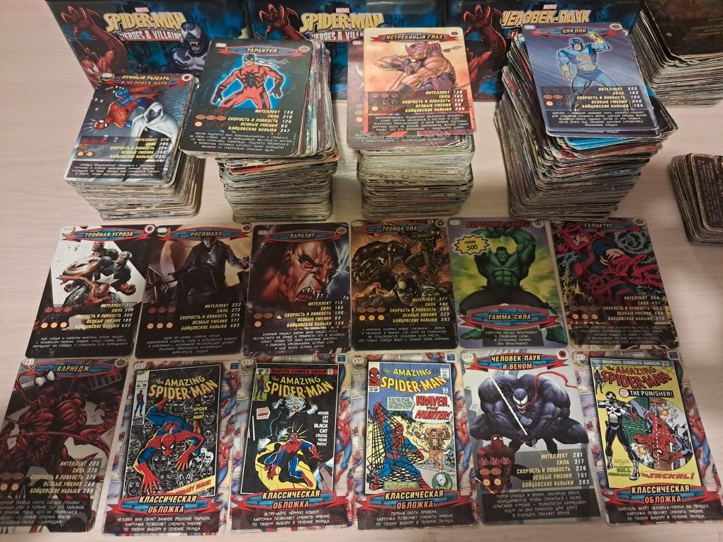 Karty spiderman heroes and villains