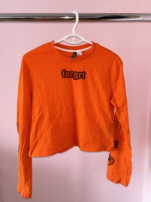 pomarańczowy top z długim rękawem