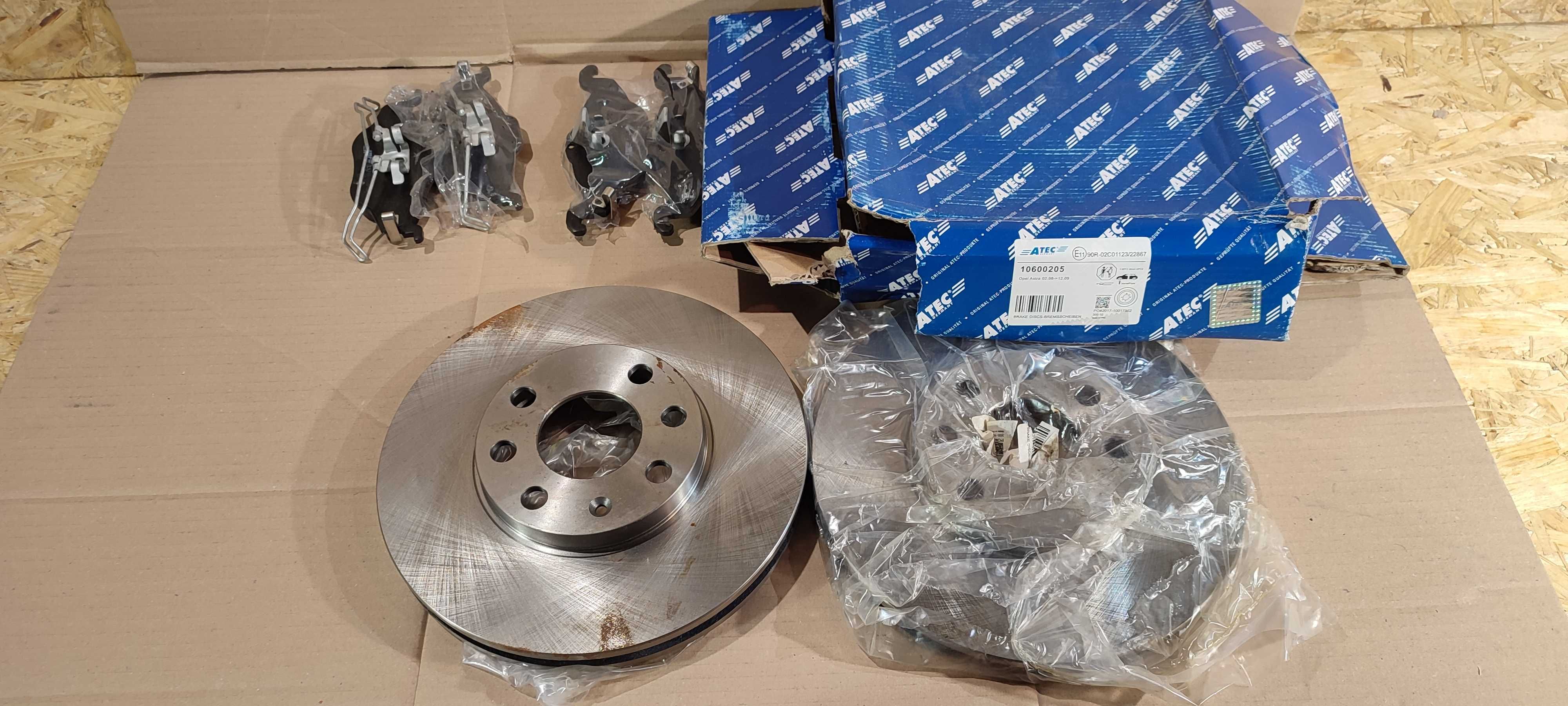 Opel astra F G H tarcze hamulcowe klocki przód przednie nowe ATE ORYG