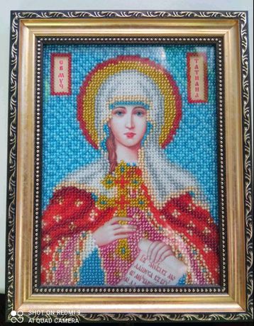 Продам Картину образ Божої матері,картина вишита бісером.