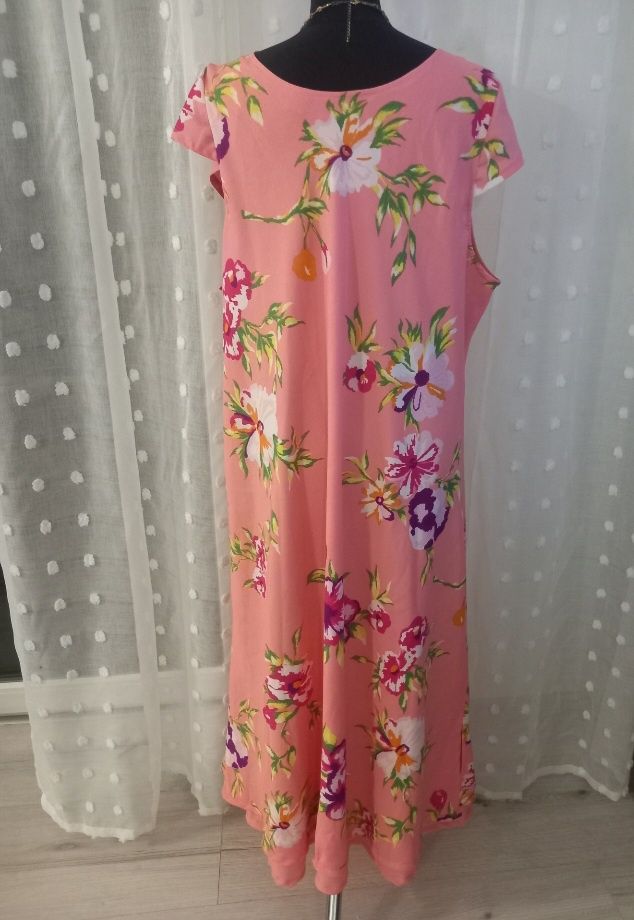 Śliczna sukienka Długa Maxi 5XL kwiaty