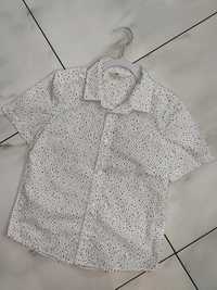 Белая стильная рубашка шведка на мальчика H&M 7-8 лет (122-128 см)