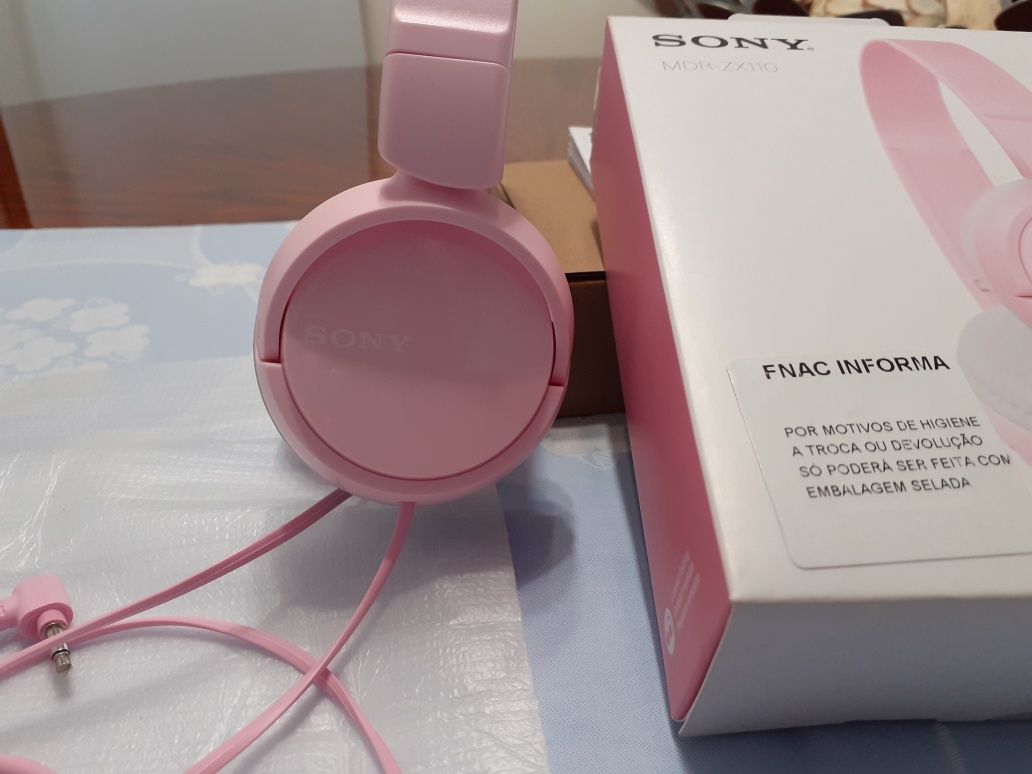 Auscultadores Sony MDR-ZX110 Rosa NOVOS!