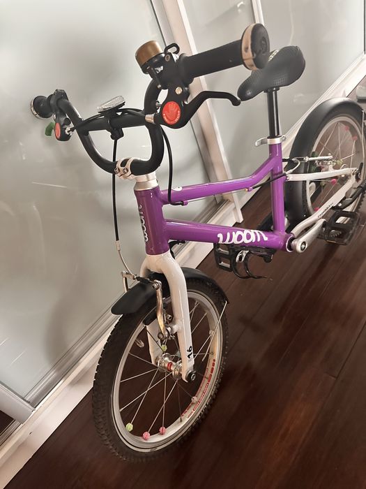 Rowerek Woom 3 , fiolet, purple, full wersja -dodatki